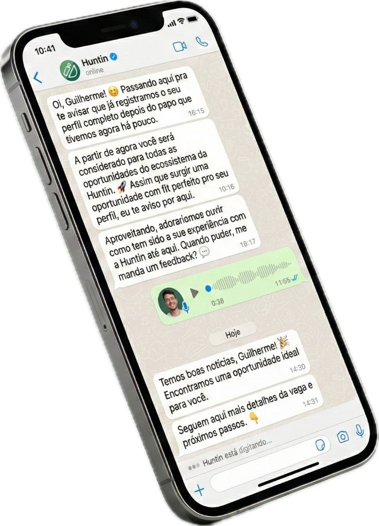 Huntin WhatsApp Interface
